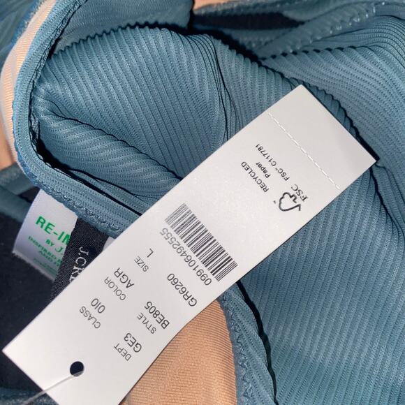 New J. Crew Teal Ribbed Cheeky Side Tie Bikini Swim Bathing Suit Bottom Large - Picture 6 of 8